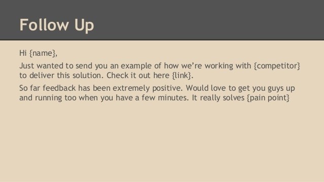 follow up email